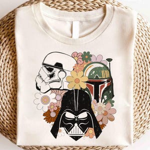 Floral Darth Vader Face Shirt, Star Wars Flowers T-shirt, Hollywood Studios Sweatshirt, Galaxy&#39;s Edge Tee, Walt Disney Gift, Funny girl gift