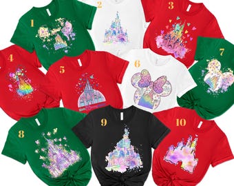 Disney Watercolor Castle Shirt, Mickey & Friends T-Shirt, Disney Characters, Minnie Ears Castle Shirt, Magic Kingdom, Disney Family Shirt