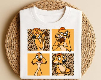 Timon Meerkat Shirt, Lion King Timon Tee, Funny Cartoon Animal Shirt, Meerkat Expressions Design, Animated Character T Shirt