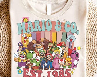 Super Mario Co. 1985 Shirt, Super Mario Family Shirt, Mario Est. 1985 Shirt, Mario Shirt, Princess Peach Star Shirt, Princess Peach Mario