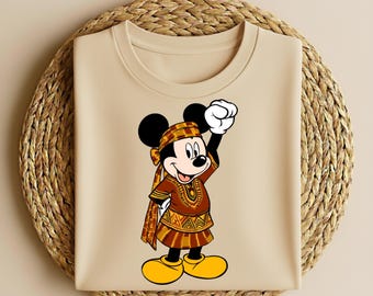 黒人歴史ミッキーマウス記念シャツ、文化遺産マウスキャラクターTシャツ、アフリカンプライドエンパワーメントデザイン、BHM 2026アパレル