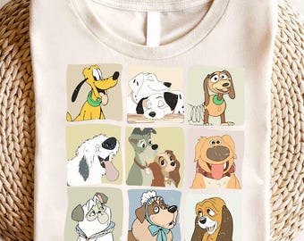 Vintage Disney Dogs Shirt, Cute Dog Lovers T-shirt, Disneyland Family Holiday Vacation 2025 Trip, WDW Magic Kingdom, Birthday Disney Girl