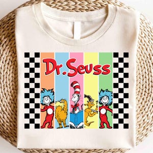 Dr. Seuss Day Shirt, Katze im Hut Shirt, Lehrer aller Dinge, Sache 1 Sache 2, Lesebuch Shirt Geschenk für Lehrer, Lesen Across Shirt
