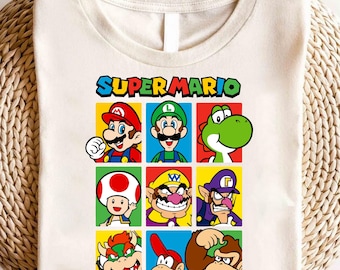 Super Mario Family Shirt,Super Mario Character Shirt,Super Mario Birthday Party Shirt,Mario & Friends Party Shirt,Super Mario Friends Shirt
