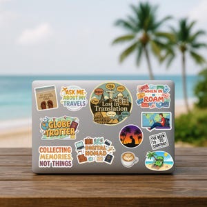 Travel Stickers EXPAT Travelers Sticker Pack für Laptop, Traveler & Globe Trotter - Fernweh ästhetische Vinyl-Aufkleber, die Erinnerungen sammeln