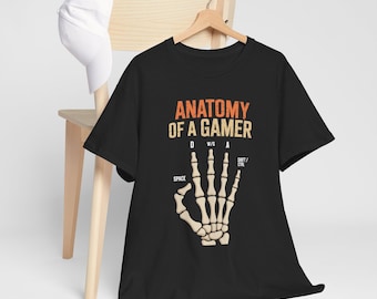 Anatomy Of A Gamer Skeleton Hand Funny Men Boys Kids Teens T-Shirt