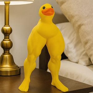 Muscular Duck Meme Figurine: Funny Resin Sculpture for Gym Lovers