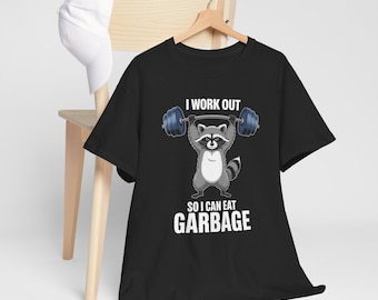 Waschbär Kreuzheben Bodycycling Tier Lustig Gym Fitness T-Shirt