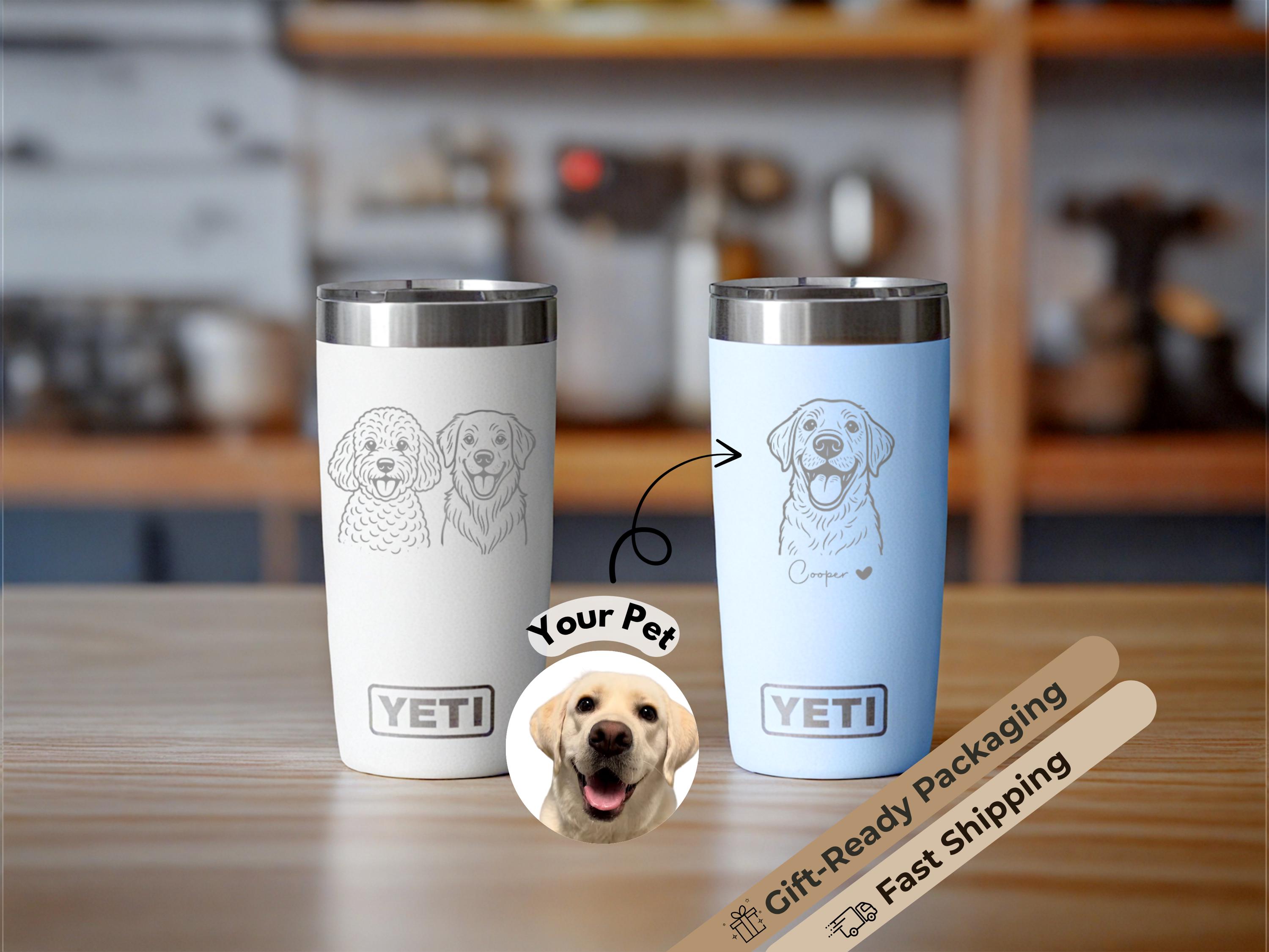 Custom Pet Tumbler – Engraved on YETI Tumbler, Personalized for Dog Owner, Dog Mom/Dad Gift