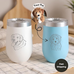 Custom Pet Tumbler from Your Pet Photo, Personalized for Dog Owner, Dog Mom/Dad Gift
