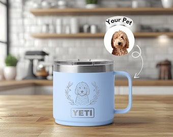 Custom Pet Mug – Personalized Engraved Yeti Mug from Pet Photo – Gift for Dog or Cat Lovers