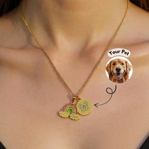 Custom Pet Portrait Necklace, Pet Name Necklace, Pet Loss Grief Gift, Pet Memorial Necklace, Personalized Pet Jewelry