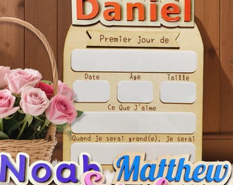 Panneau du Premier et Dernier Jour d'école, Panneau Personnalisé de Retour à l'école, la Nouvelle école , Accessoires Photo Pour la Rentrée