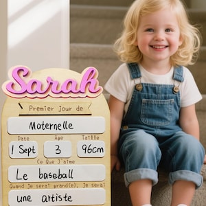 Panneau du Premier et Dernier Jour d'école, Panneau Personnalisé de  Retour à l'école, la Nouvelle école , Accessoires Photo Pour la Rentrée