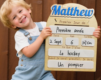 Panneau du Premier et Dernier Jour d'école, Panneau Personnalisé de  Retour à l'école, la Nouvelle école , Accessoires Photo Pour la Rentrée