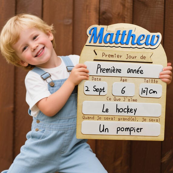 Panneau du Premier et Dernier Jour d'école, Panneau Personnalisé de  Retour à l'école, la Nouvelle école , Accessoires Photo Pour la Rentrée