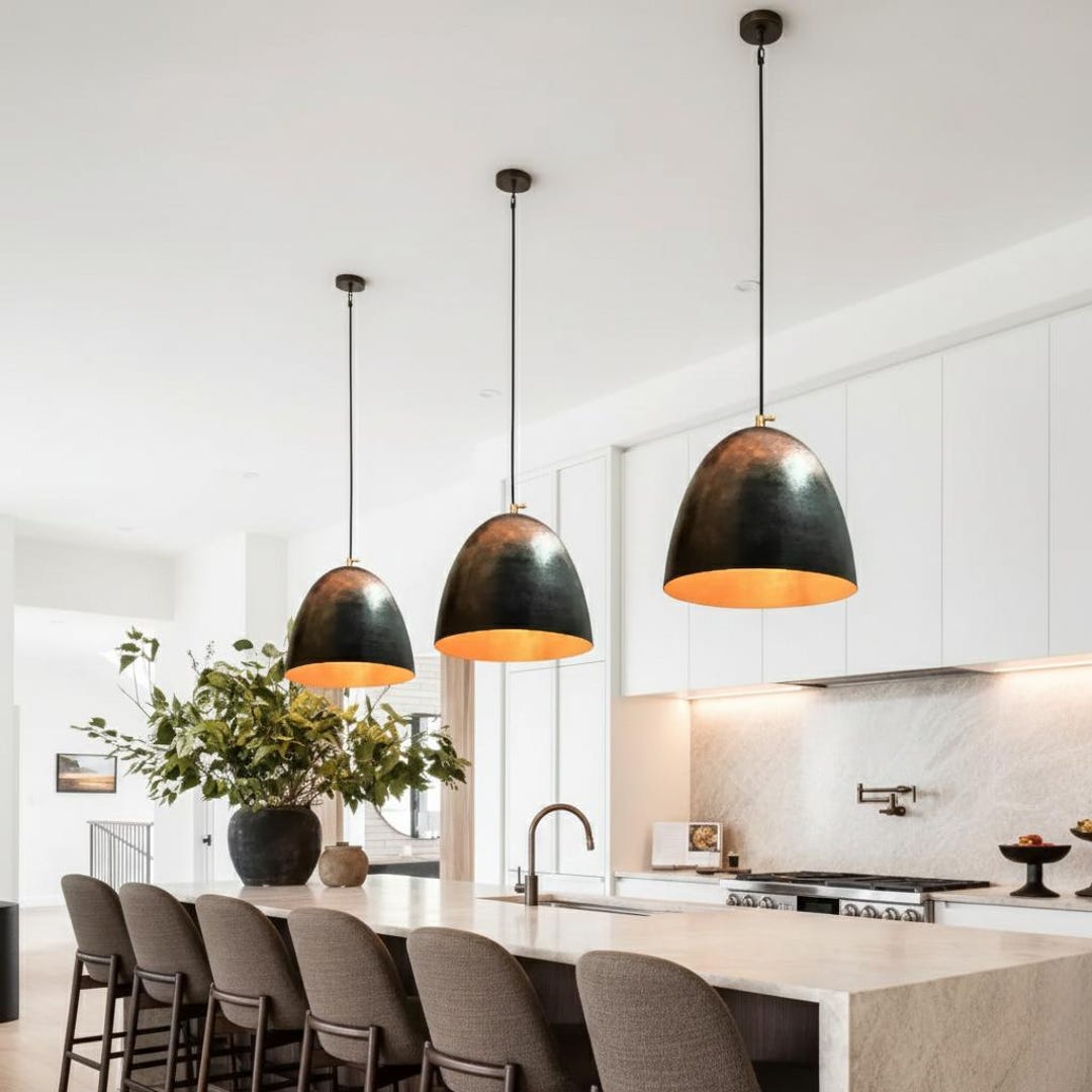 Patina Copper Pendant Lights Kitchen Island Modern Industrial Ceiling ...