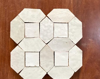 Piastrelle Zellige marocchine di lusso, realizzate a mano in ceramica, per pareti di ville, bagni e cucine, design di alta gamma.