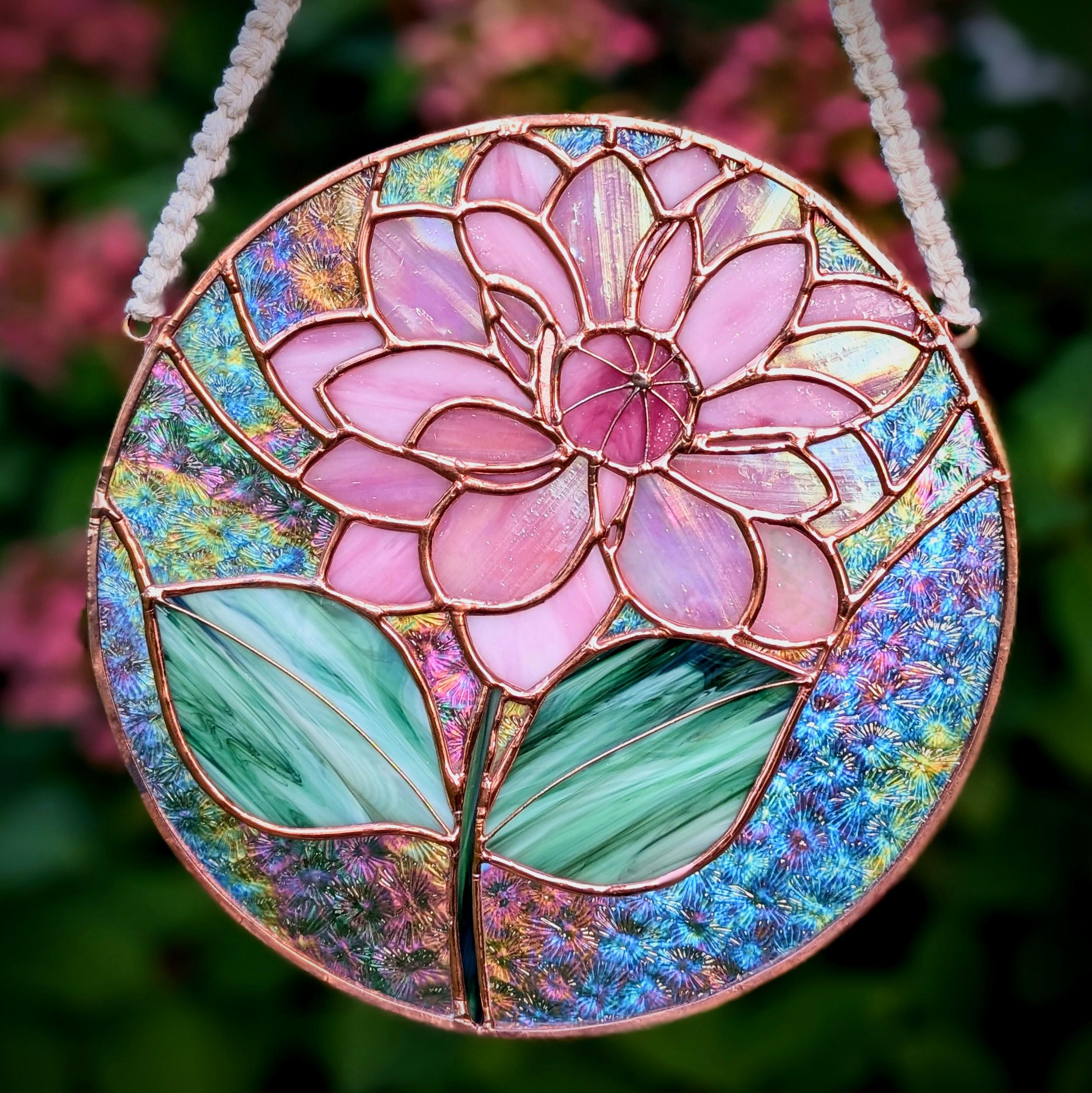 Dahlia Flower Stained Glass Pattern- Hobby License - Etsy