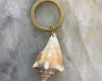 Sea Shell Brass Keychain