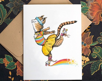 Roller Kitty Card