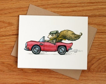 Driving Squirrel Card