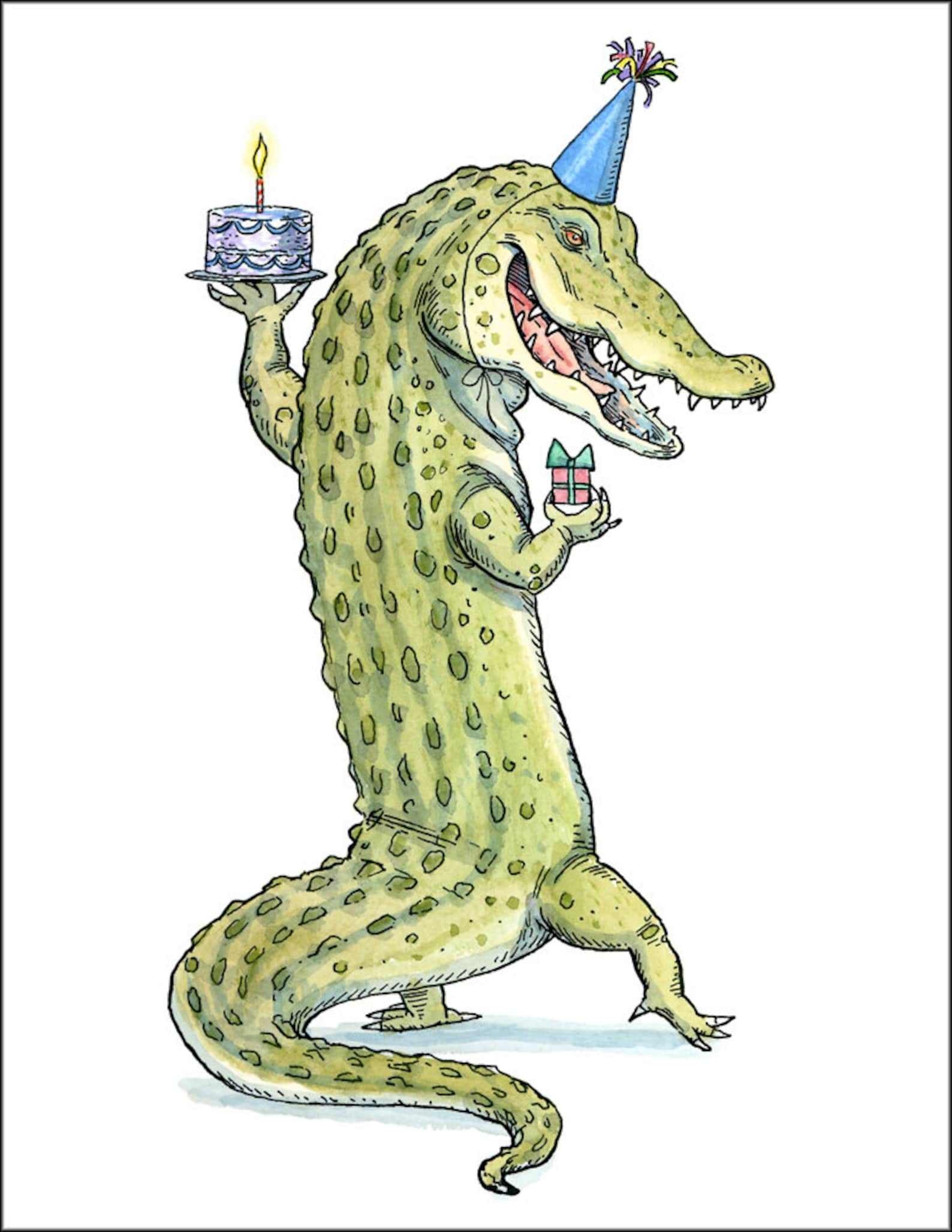 Birthday Gator Individual Birthday Card. Etsy