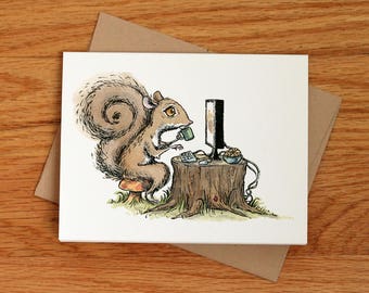 Computer Squirrel Card
