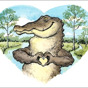 Impressão artística • Heart-U Gator • 8 x 10