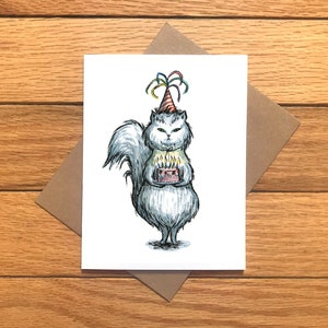 Carte d'anniversaire chat