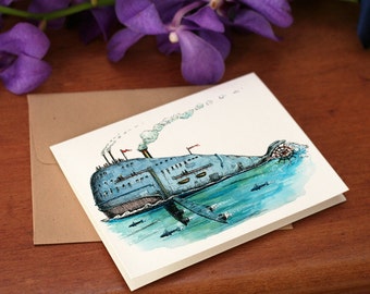 Steamboat Whale Card