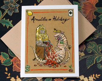 Armadillos on Holiday Card
