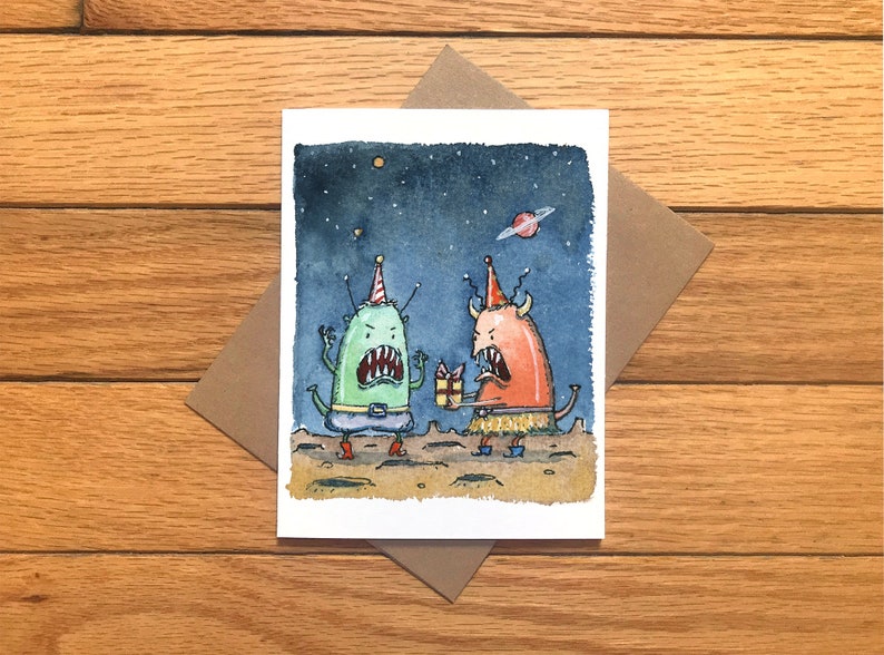 Space Monster B-day Card image 1