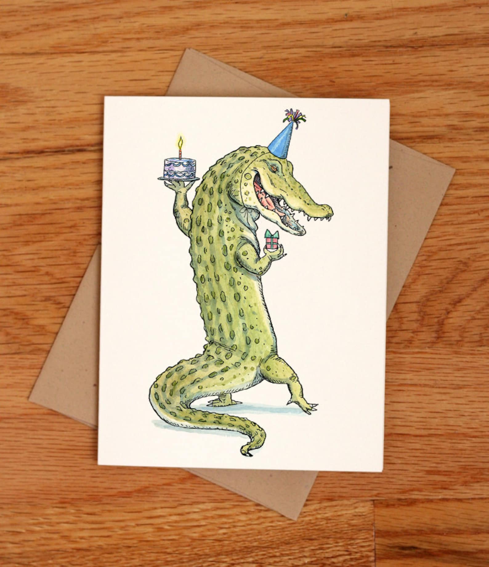 Birthday Gator Individual Birthday Card. Etsy