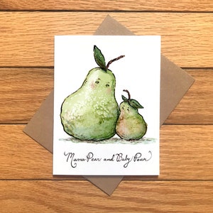 Mama Pear and Baby Pear Card image 1