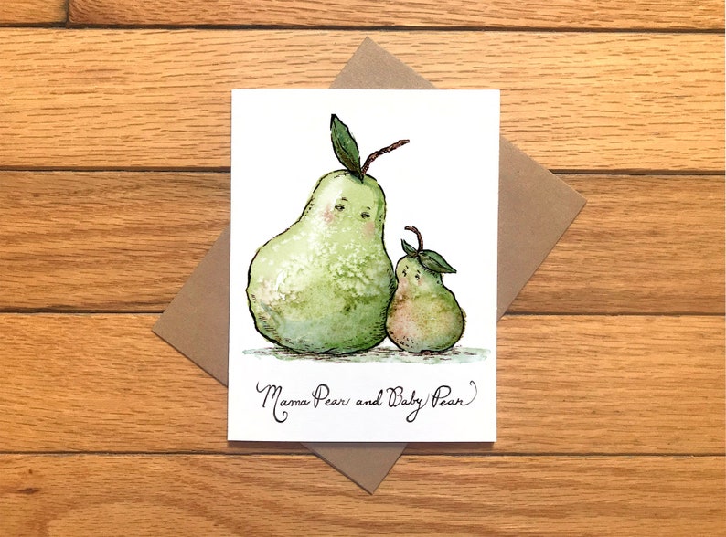 Mama Pear and Baby Pear Card image 1