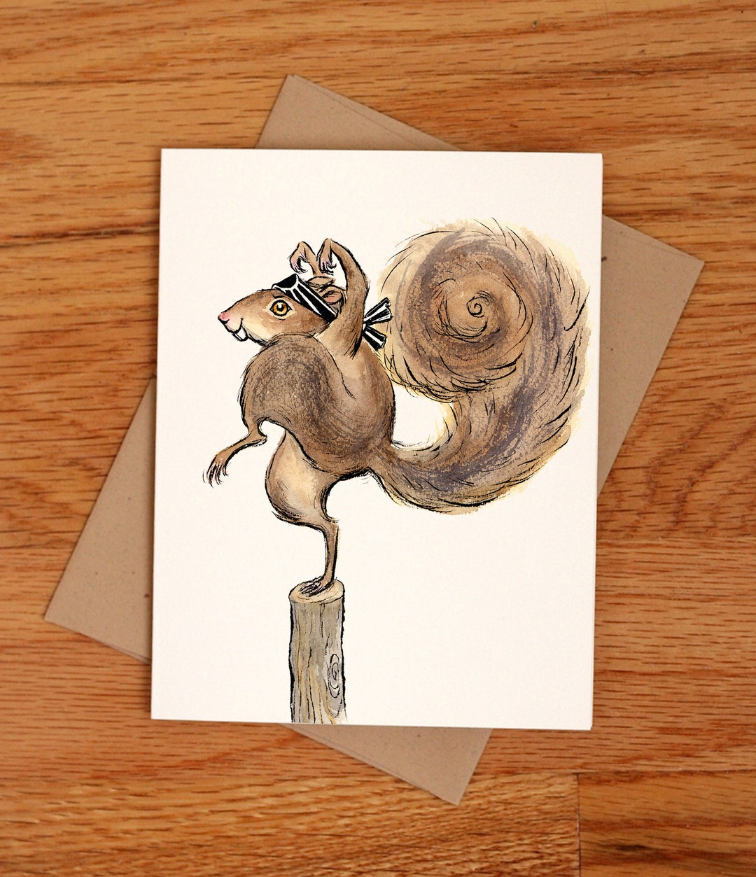 Karate Squirrel Card Etsy