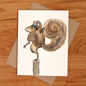 Tarjeta de ardilla karateca