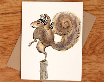 Karate Squirrel Card