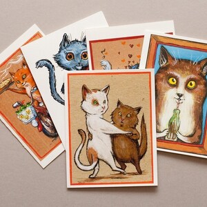 Conjunto de caixas • Gatos excêntricos • 10 cartões comemorativos