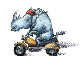 Art Print • Motor-rhino • 8 x 10