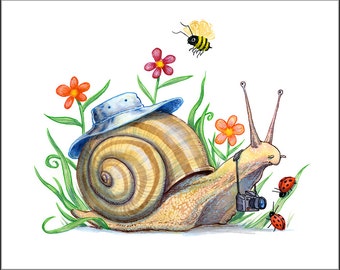 Art print • Traveling Snail • 8 x 10