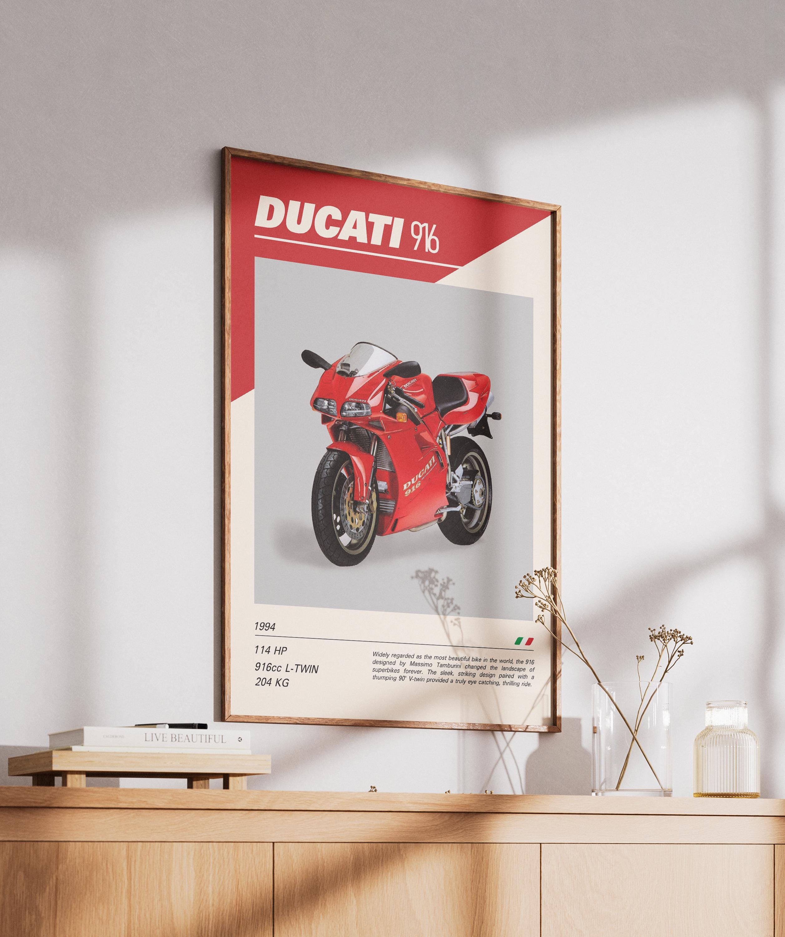 ドゥカティ916 バイクポスター | ヴィンテージイタリアンスーパー