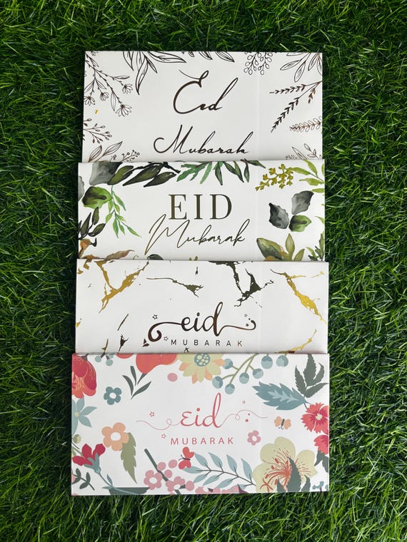 Eid Envelopes: Floral, Pastel, Black & Gold Sets