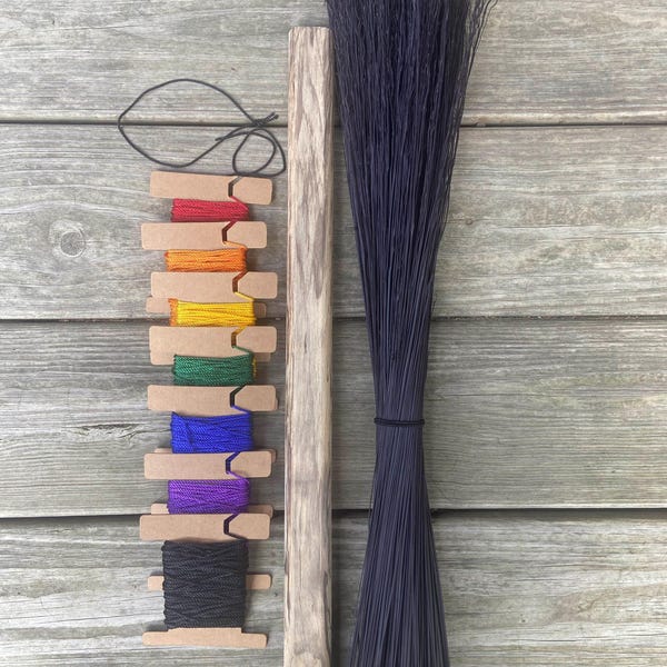DIY Black Appalachian Broom Making Kit - Turkey Wing Hand Broom