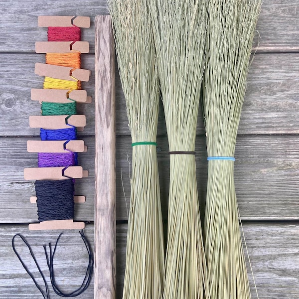 DIY Traditional Appalachian Broom Making Kit - Natural Hand Brooms & Cake Testers