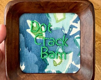 MAHJONG framed art  green beads Crack Dot Bam