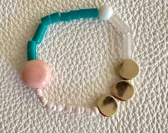 Upcycled Beaded Bracelet: Vintage Style Handmade Jewelry