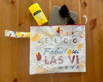 Las Vegas Upcycled water resistant zipper pouch