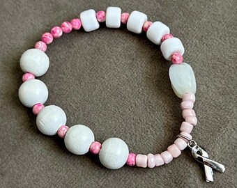 Upcycled  Breast Cancer Bracelet